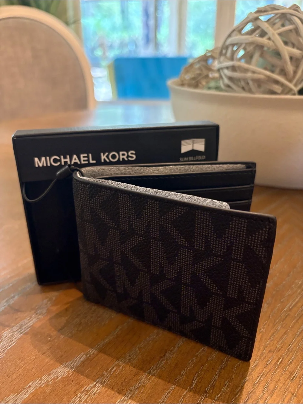 Michael Kors Men's Black Signature MK Card Holder